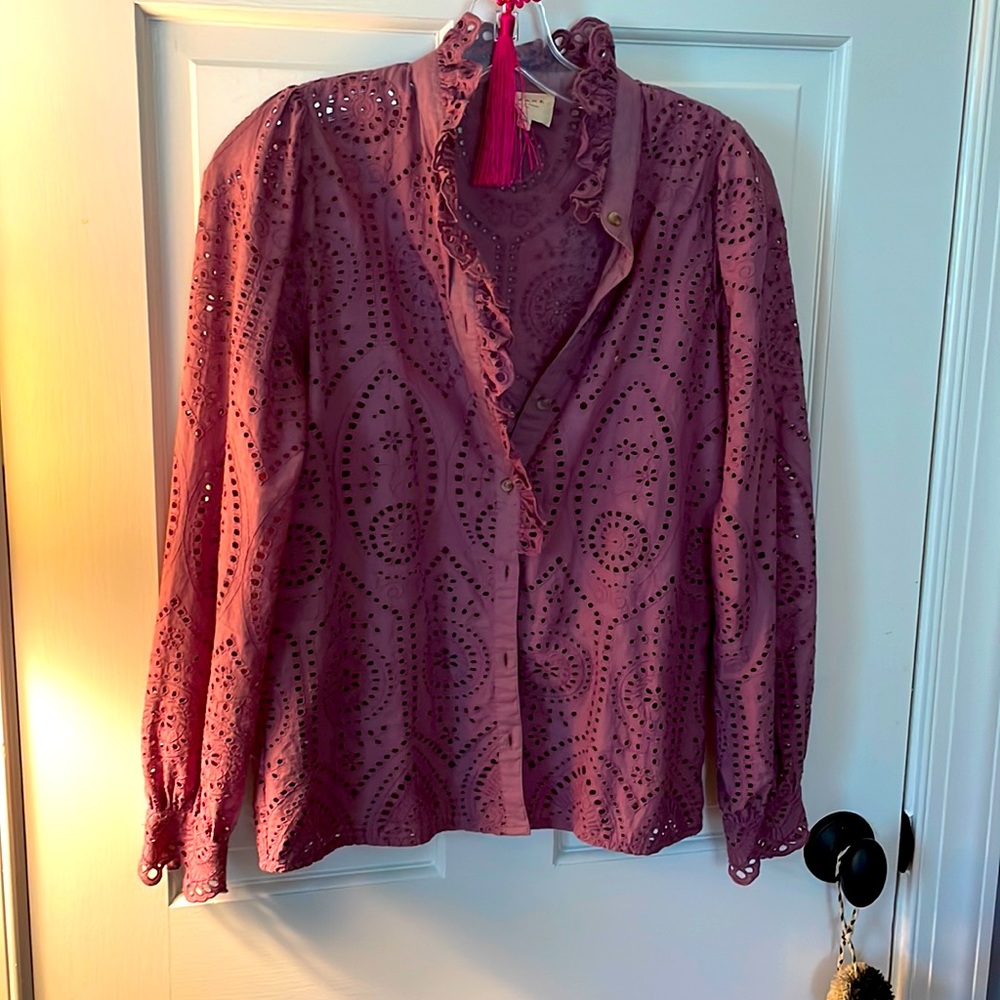 Gorgeous, romantic, girly, NWOT, Sezane blouse, dusty, pink, 36 💋